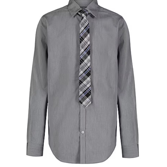 XL VAN HEUSEN BOYS POINT COLLAR LONG SLEEVE SHIRT WITHOUT TIE - Picture 1 of 5